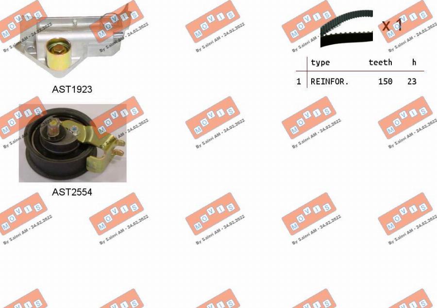 MOVIS ASTK1049 - Timing Belt Set www.autospares.lv