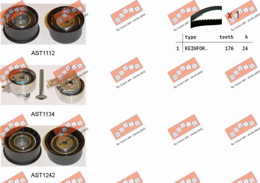 MOVIS ASTK1046 - Timing Belt Set www.autospares.lv