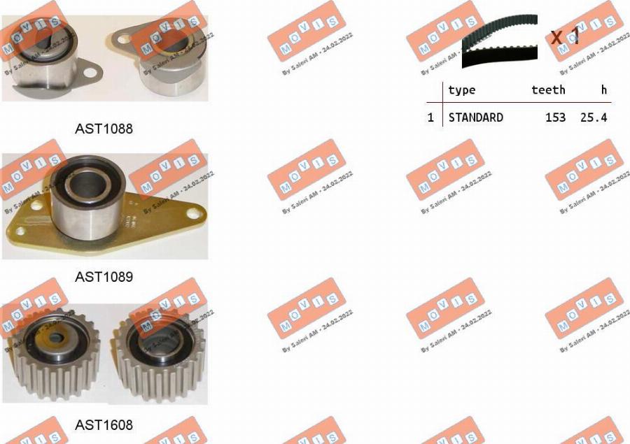 MOVIS ASTK1048 - Timing Belt Set www.autospares.lv