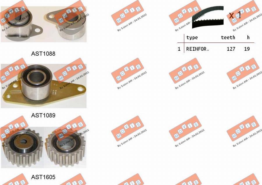 MOVIS ASTK1047 - Timing Belt Set www.autospares.lv