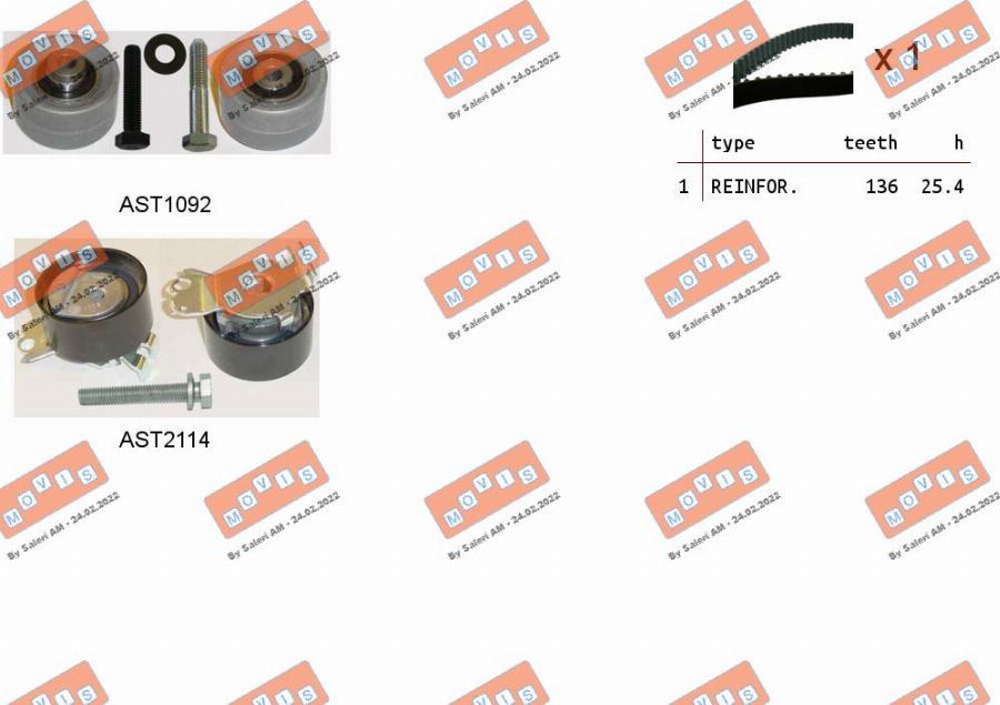 MOVIS ASTK1054 - Timing Belt Set www.autospares.lv