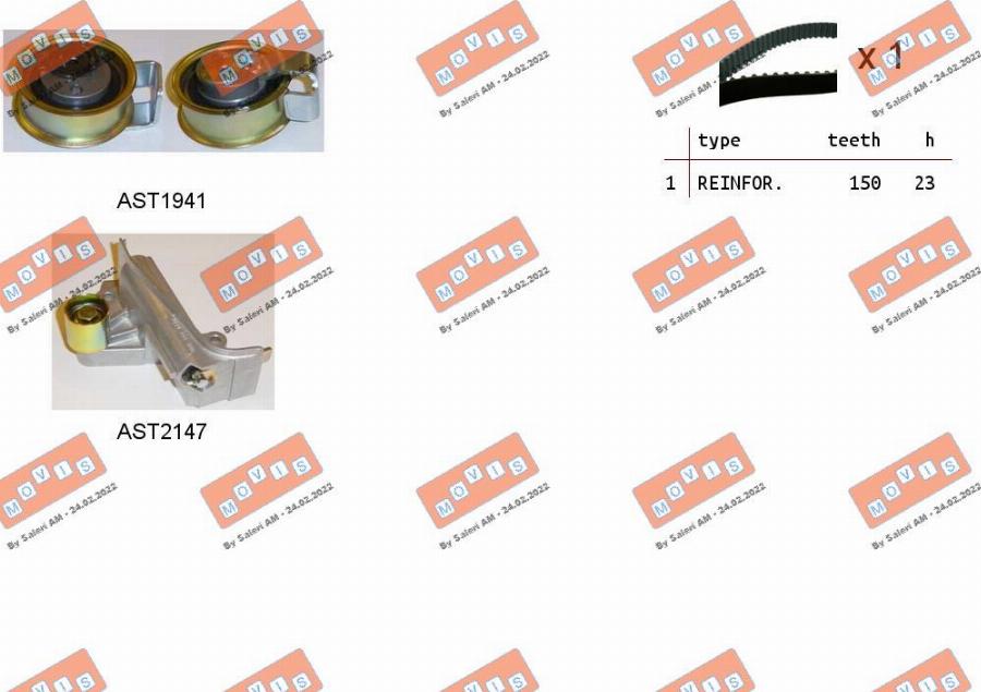 MOVIS ASTK1055 - Timing Belt Set www.autospares.lv