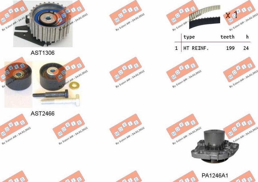 MOVIS ASTK1058PA - Ūdenssūknis + Zobsiksnas komplekts autospares.lv