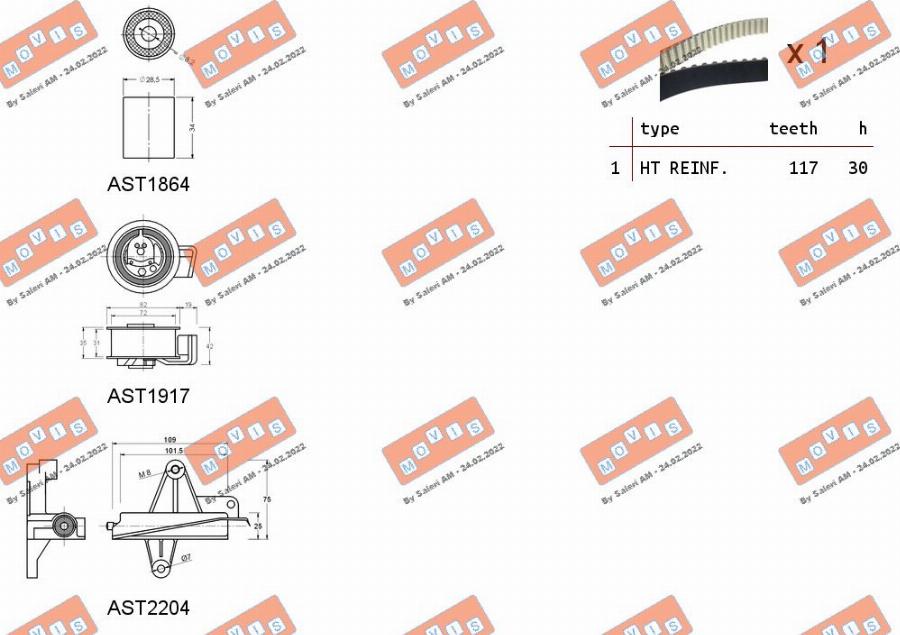 MOVIS ASTK1053 - Timing Belt Set www.autospares.lv