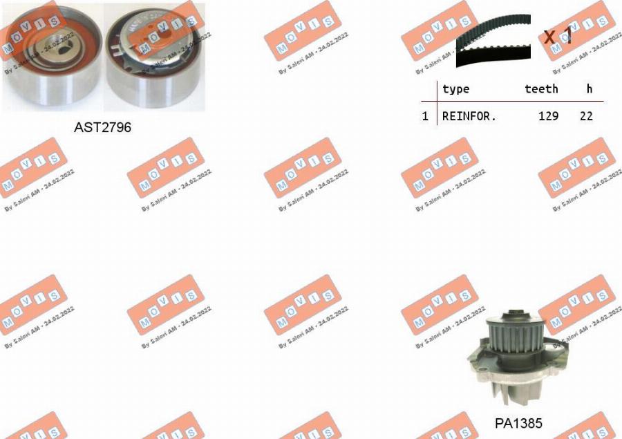 MOVIS ASTK1062PA2 - Water Pump & Timing Belt Set www.autospares.lv