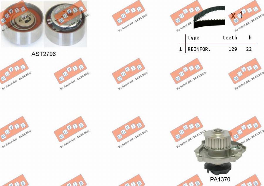 MOVIS ASTK1062PA - Water Pump & Timing Belt Set www.autospares.lv