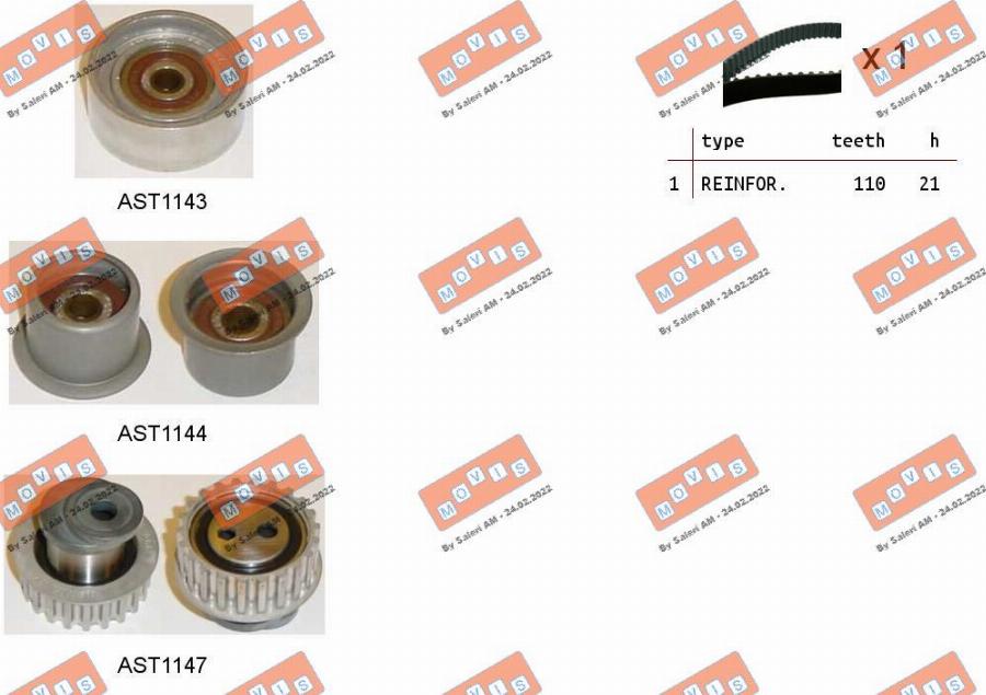 MOVIS ASTK1002 - Timing Belt Set www.autospares.lv