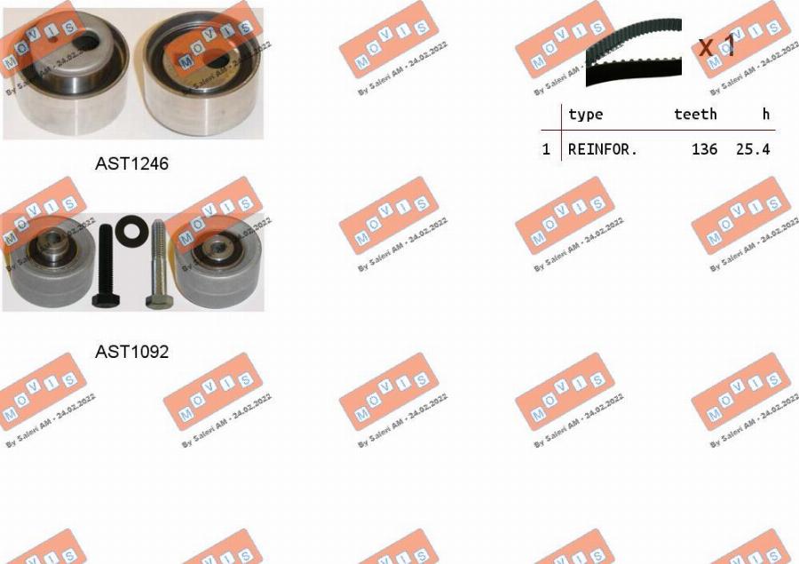 MOVIS ASTK1017 - Timing Belt Set www.autospares.lv