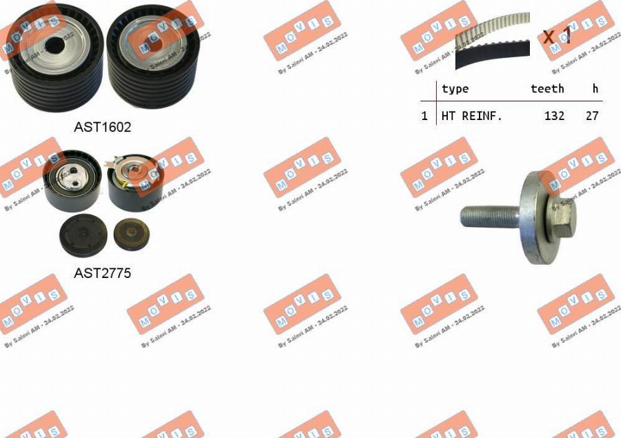 MOVIS ASTK1089 - Timing Belt Set www.autospares.lv