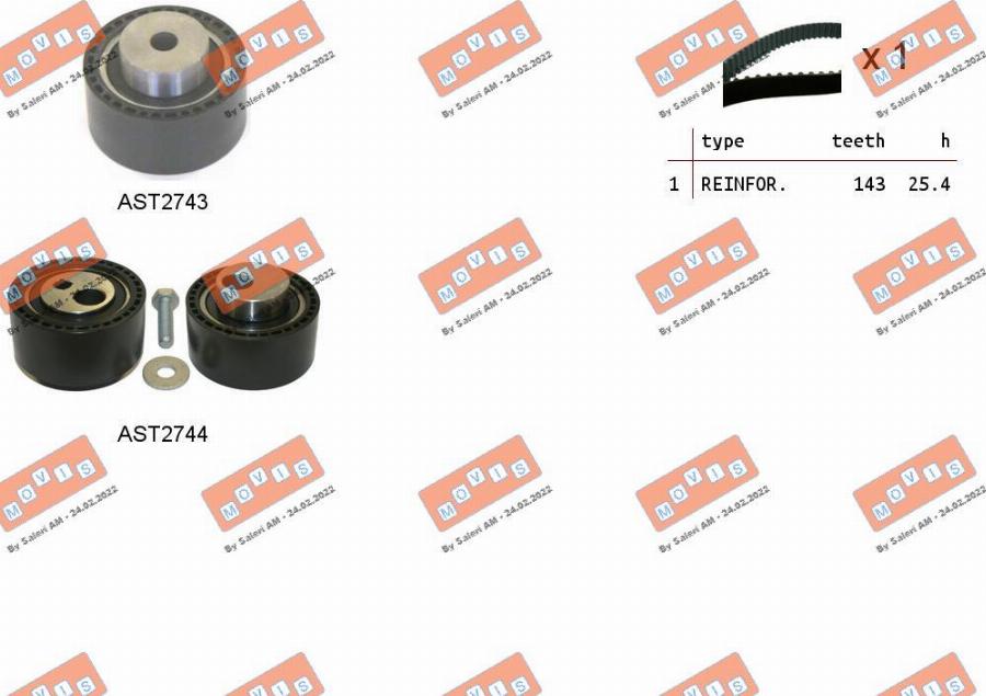 MOVIS ASTK1086 - Timing Belt Set www.autospares.lv