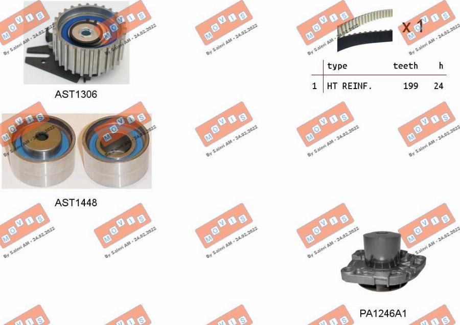 MOVIS ASTK1088PA - Water Pump & Timing Belt Set www.autospares.lv