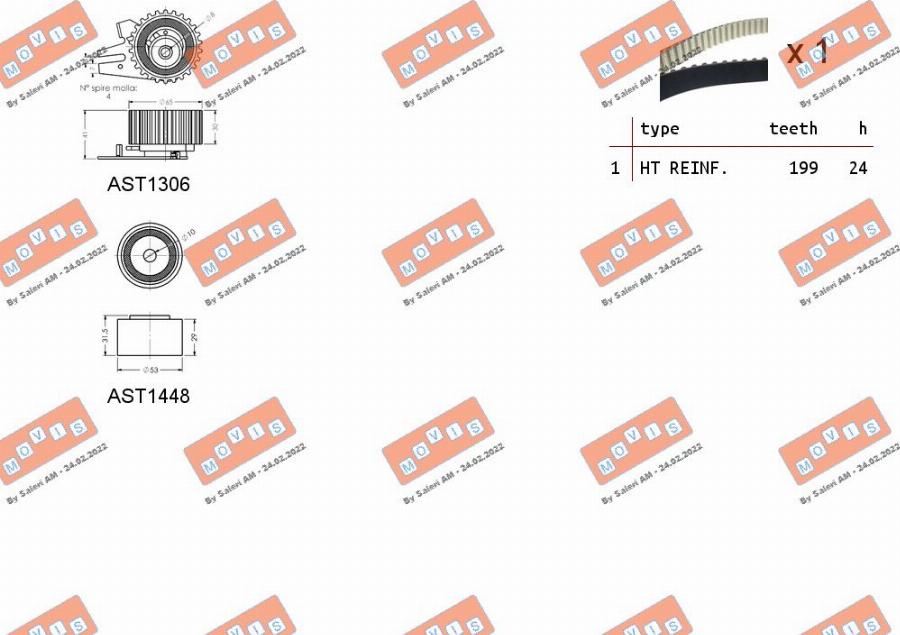 MOVIS ASTK1088 - Timing Belt Set www.autospares.lv