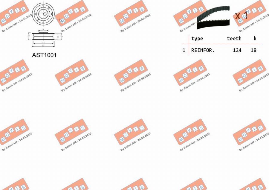 MOVIS ASTK1039 - Zobsiksnas komplekts www.autospares.lv