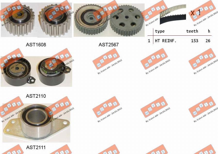 MOVIS ASTK1036 - Timing Belt Set www.autospares.lv