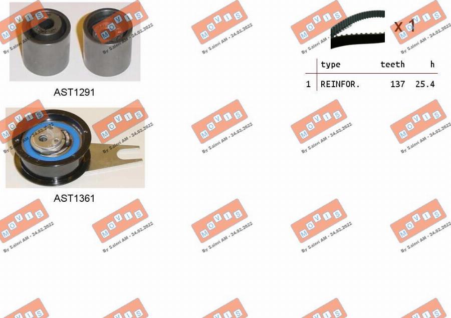 MOVIS ASTK1032 - Timing Belt Set www.autospares.lv