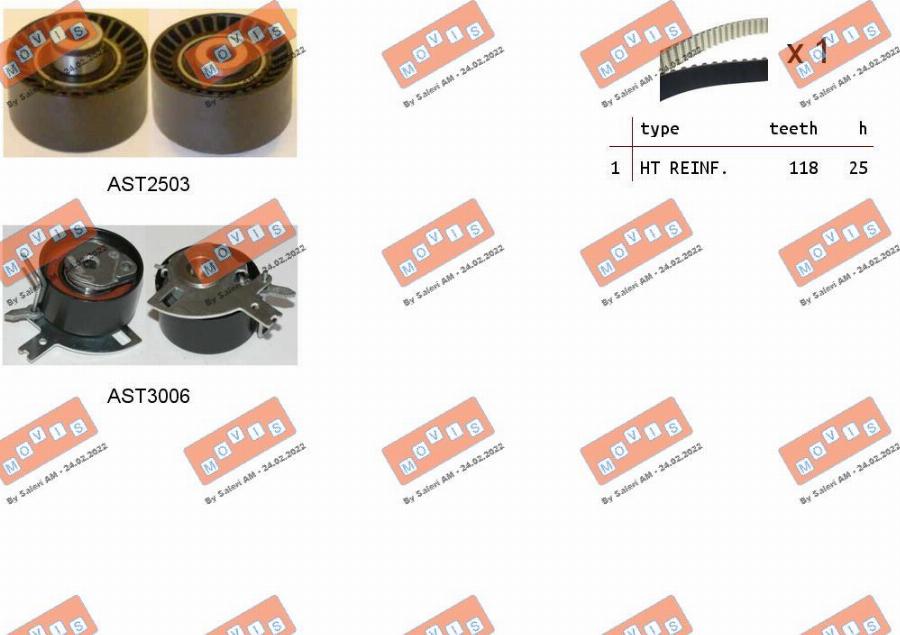 MOVIS ASTK1075 - Timing Belt Set www.autospares.lv