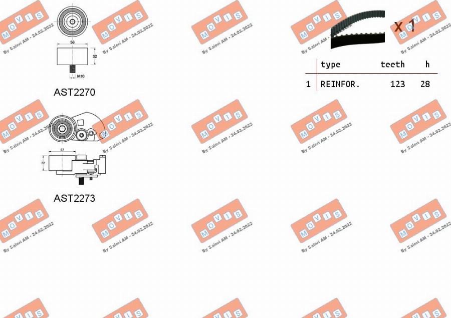 MOVIS ASTK1070 - Zobsiksnas komplekts www.autospares.lv