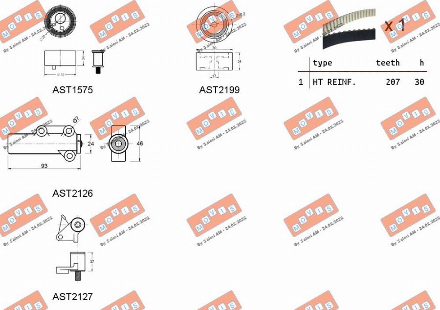 MOVIS ASTK1077 - Timing Belt Set www.autospares.lv