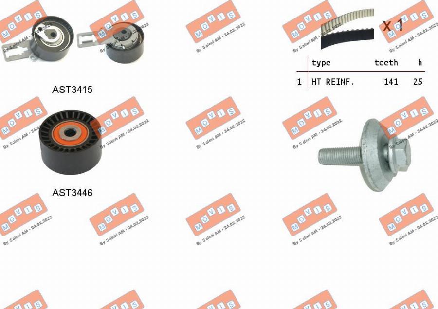 MOVIS ASTK1148 - Timing Belt Set www.autospares.lv