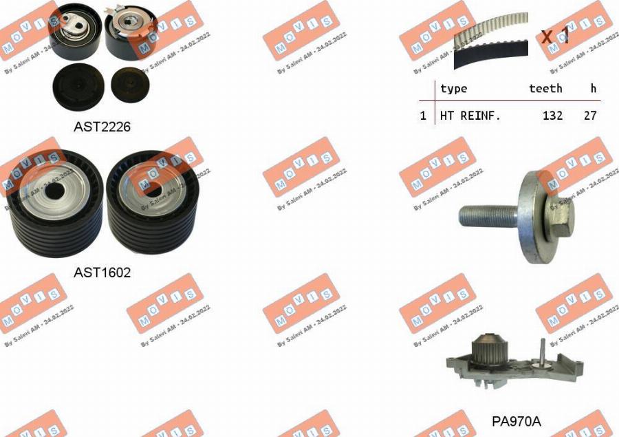 MOVIS ASTK1147PA - Ūdenssūknis + Zobsiksnas komplekts autospares.lv