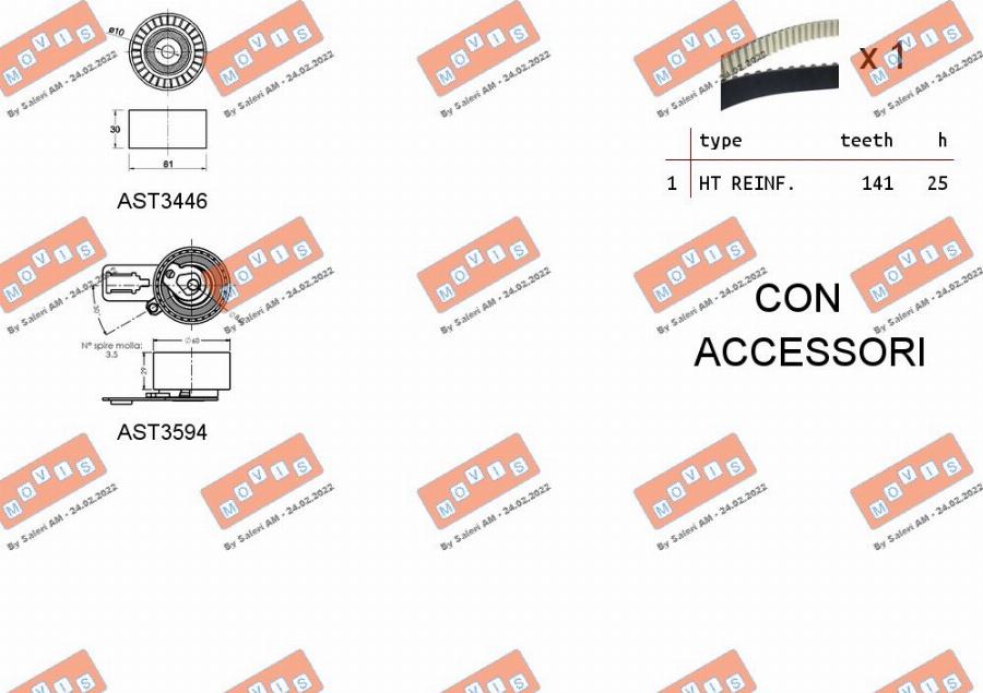 MOVIS ASTK1159 - Zobsiksnas komplekts www.autospares.lv