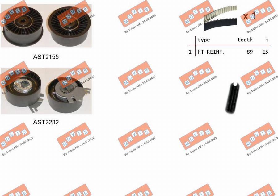 MOVIS ASTK1152 - Timing Belt Set www.autospares.lv