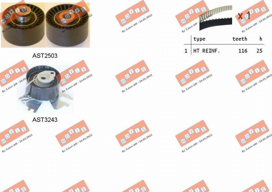 MOVIS ASTK1157 - Timing Belt Set www.autospares.lv