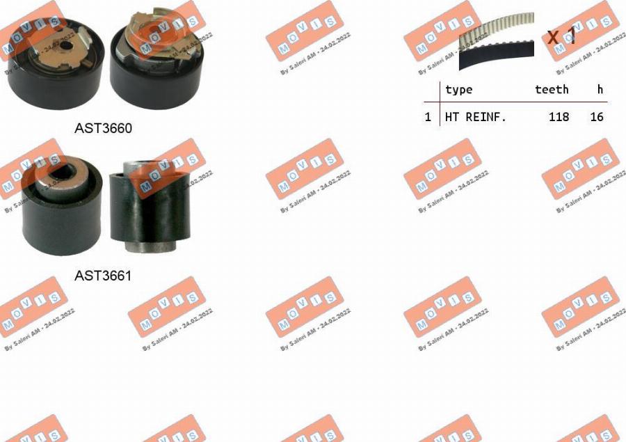 MOVIS ASTK1167 - Timing Belt Set www.autospares.lv