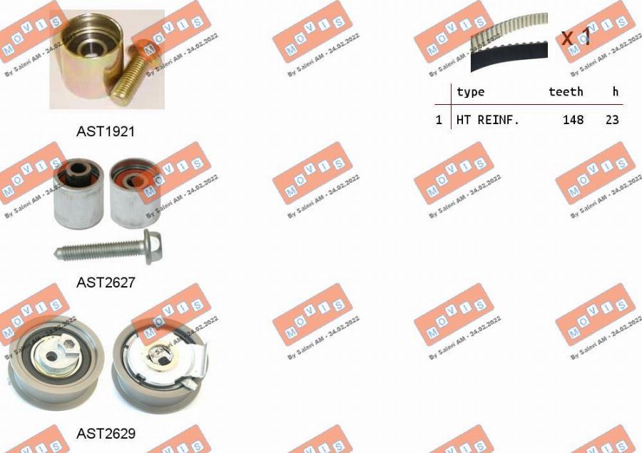 MOVIS ASTK1109 - Timing Belt Set www.autospares.lv