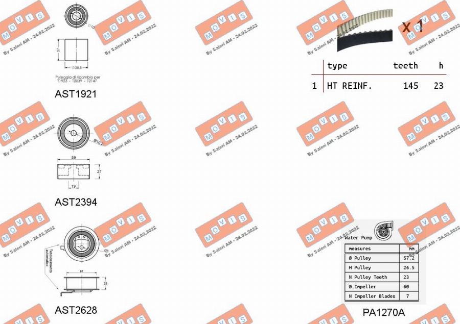 MOVIS ASTK1102PA - Ūdenssūknis + Zobsiksnas komplekts autospares.lv