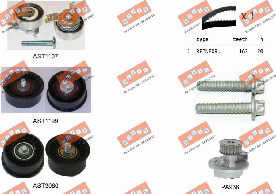 MOVIS ASTK1107PA3 - Water Pump & Timing Belt Set www.autospares.lv