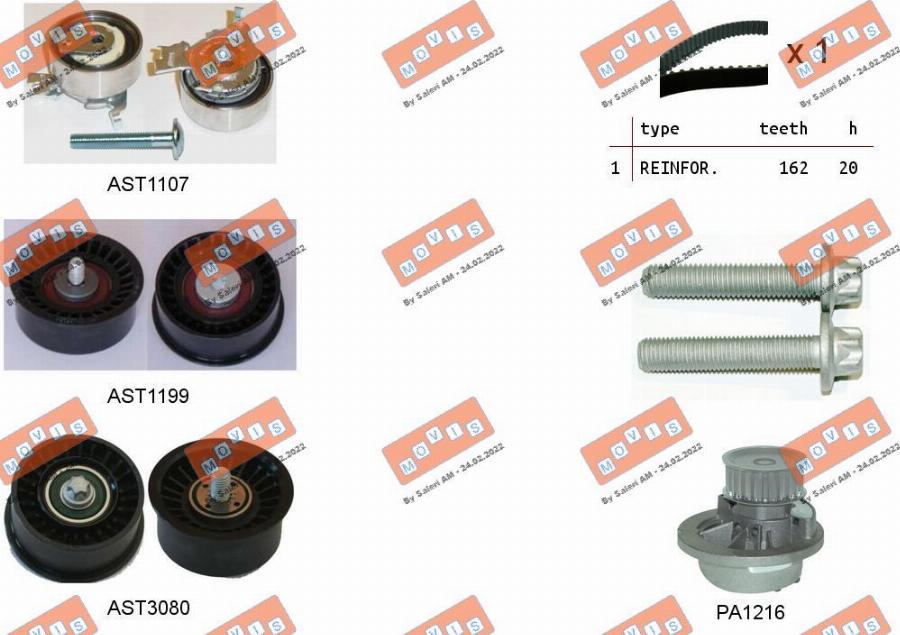 MOVIS ASTK1107PA - Water Pump & Timing Belt Set www.autospares.lv