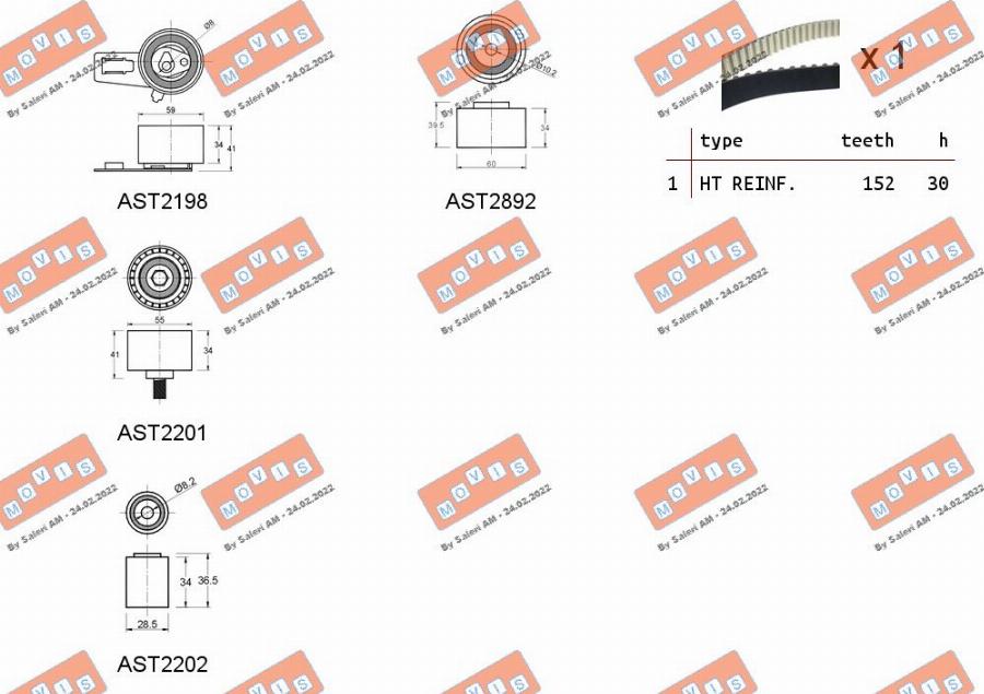 MOVIS ASTK1117 - Zobsiksnas komplekts www.autospares.lv