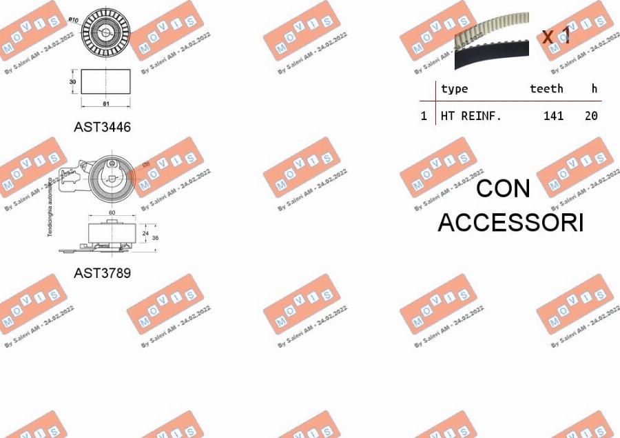 MOVIS ASTK1185 - Zobsiksnas komplekts autospares.lv