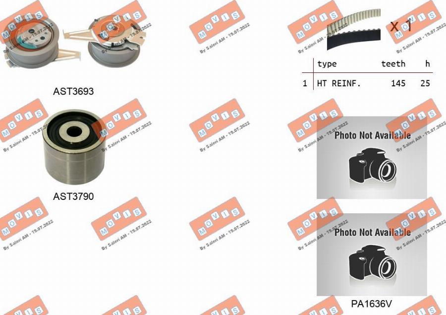 MOVIS ASTK1181PA2 - Water Pump & Timing Belt Set www.autospares.lv