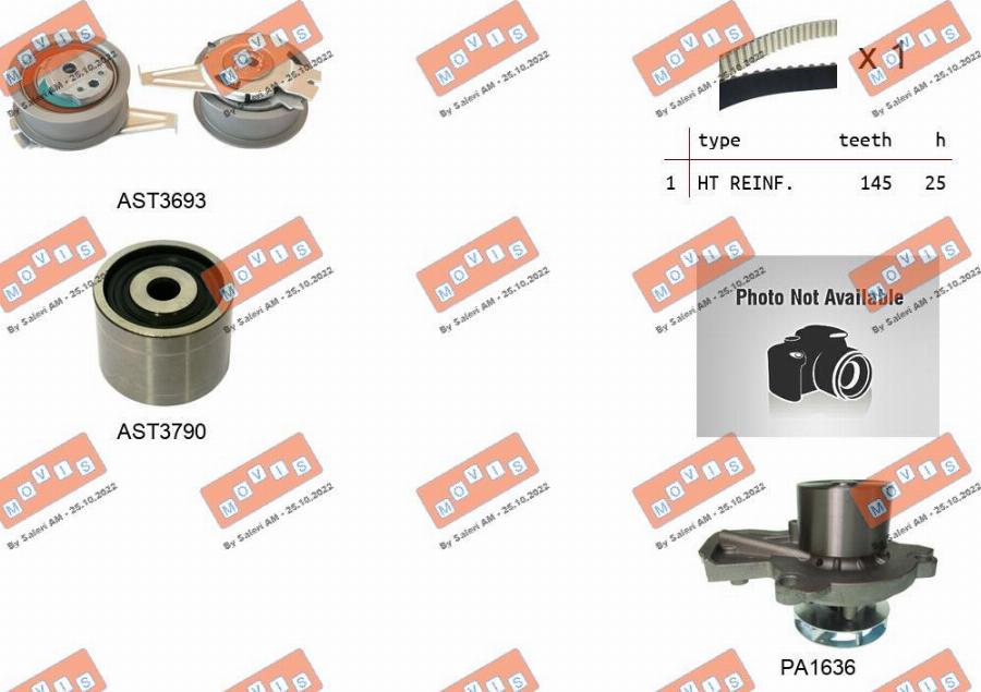 MOVIS ASTK1181PA - Water Pump & Timing Belt Set www.autospares.lv