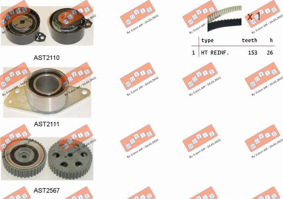 MOVIS ASTK1139 - Timing Belt Set www.autospares.lv