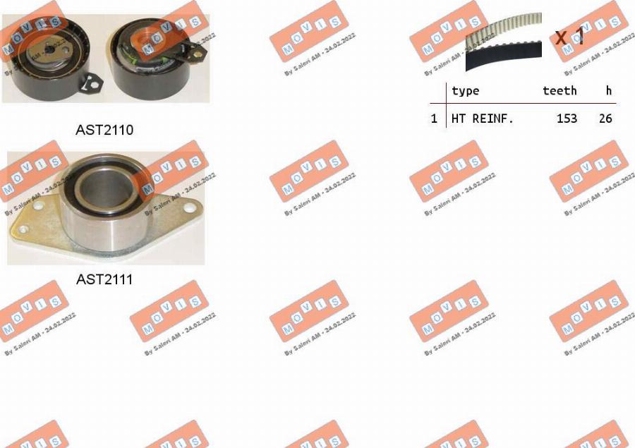 MOVIS ASTK1137 - Timing Belt Set www.autospares.lv