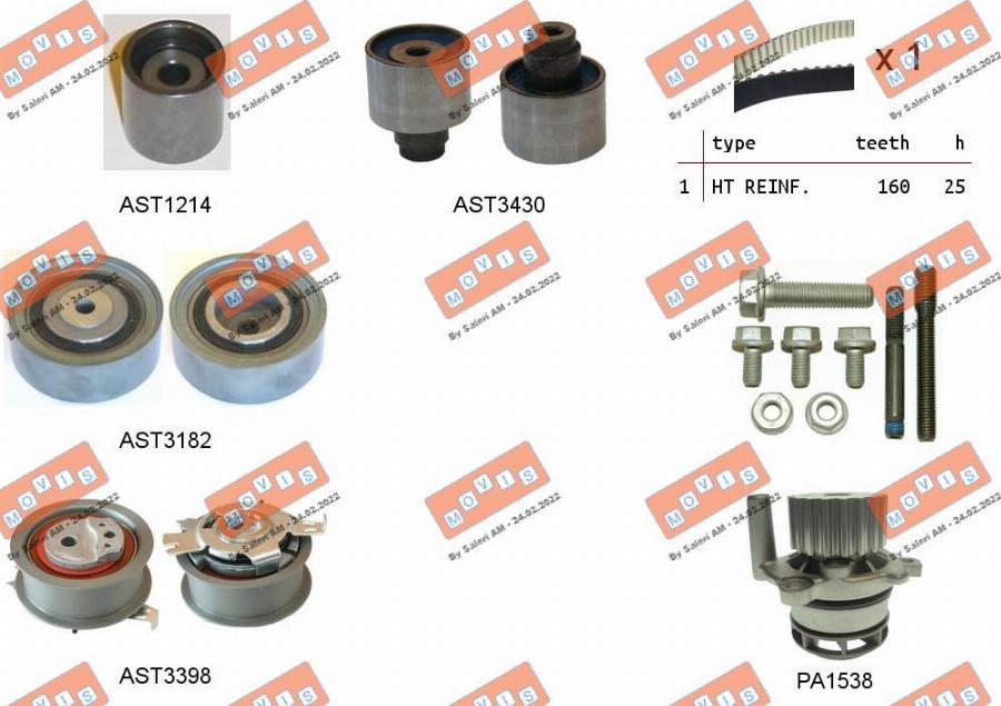 MOVIS ASTK1125PA - Water Pump & Timing Belt Set www.autospares.lv