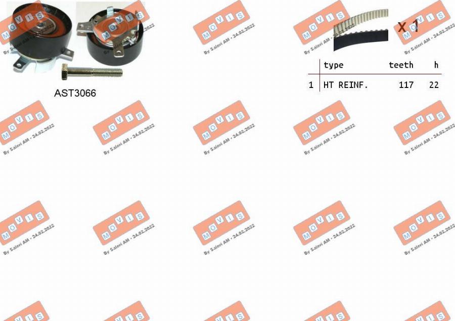 MOVIS ASTK1127 - Timing Belt Set www.autospares.lv