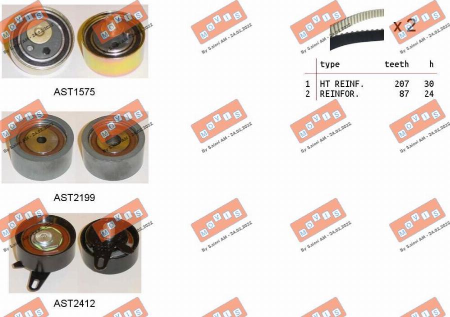 MOVIS ASTK1173 - Timing Belt Set www.autospares.lv