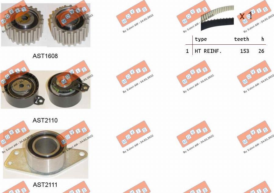 MOVIS ASTK1172 - Timing Belt Set www.autospares.lv