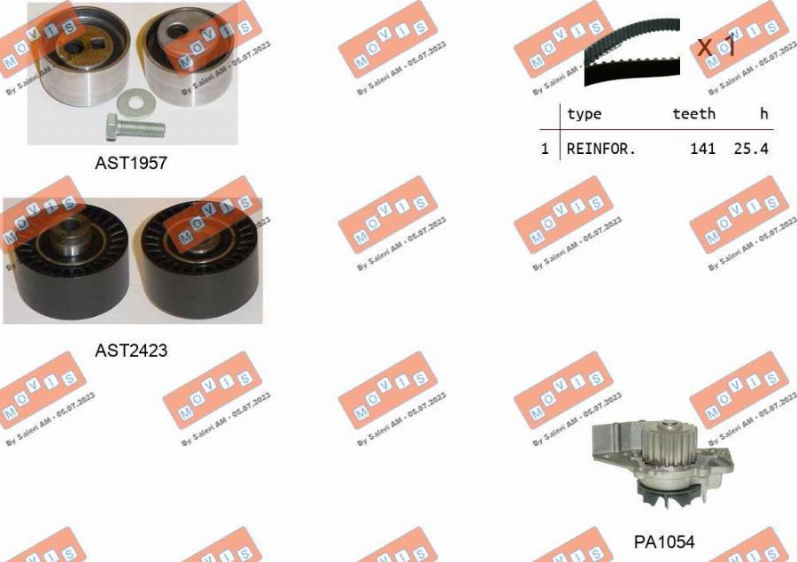 MOVIS ASTK1303PA - Water Pump & Timing Belt Set www.autospares.lv