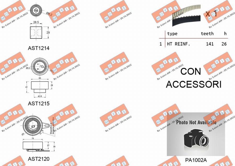 MOVIS ASTK1294PA - Ūdenssūknis + Zobsiksnas komplekts www.autospares.lv