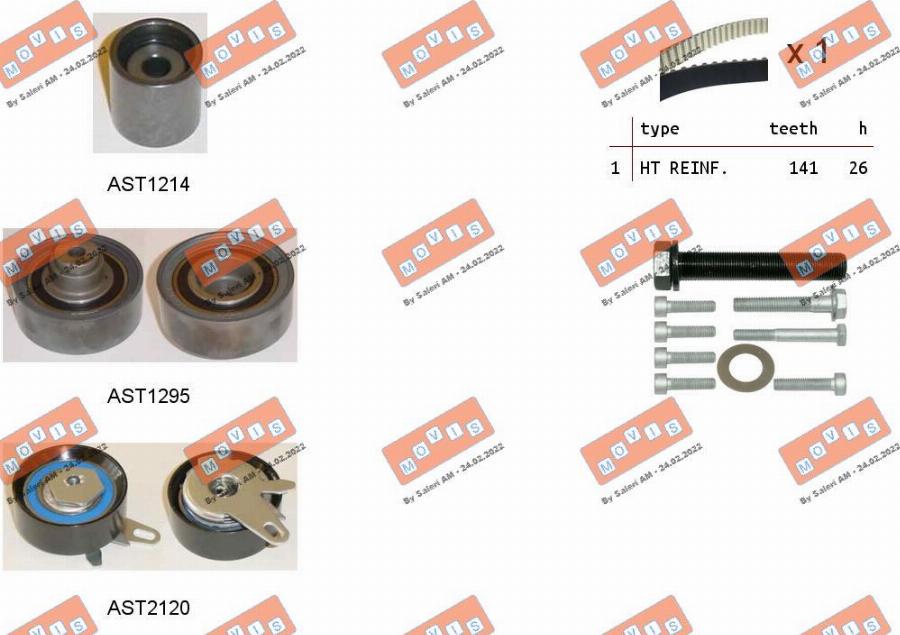 MOVIS ASTK1294 - Timing Belt Set www.autospares.lv