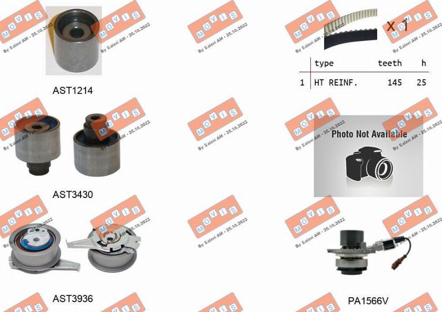 MOVIS ASTK1290PA2 - Water Pump & Timing Belt Set www.autospares.lv