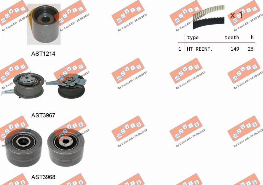 MOVIS ASTK1298 - Timing Belt Set www.autospares.lv