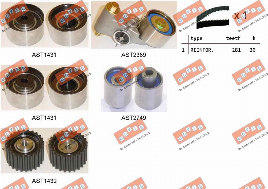 MOVIS ASTK1254 - Timing Belt Set www.autospares.lv