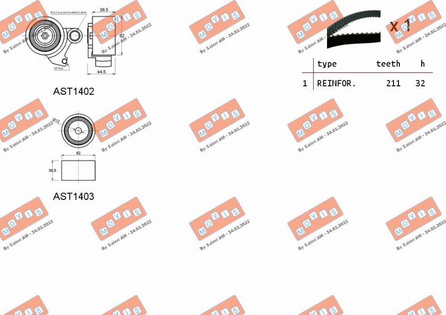 MOVIS ASTK1211 - Zobsiksnas komplekts autospares.lv