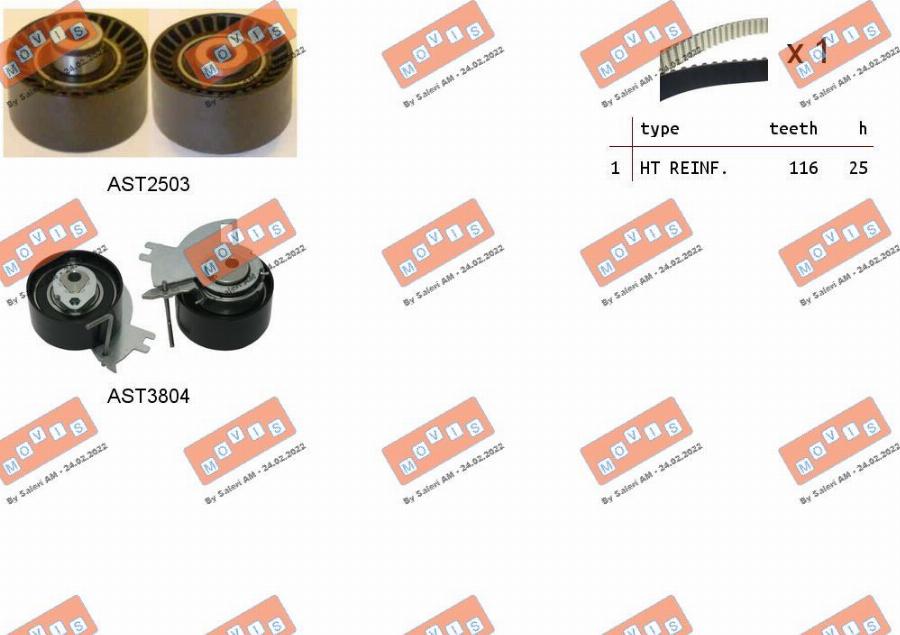 MOVIS ASTK1217 - Timing Belt Set www.autospares.lv